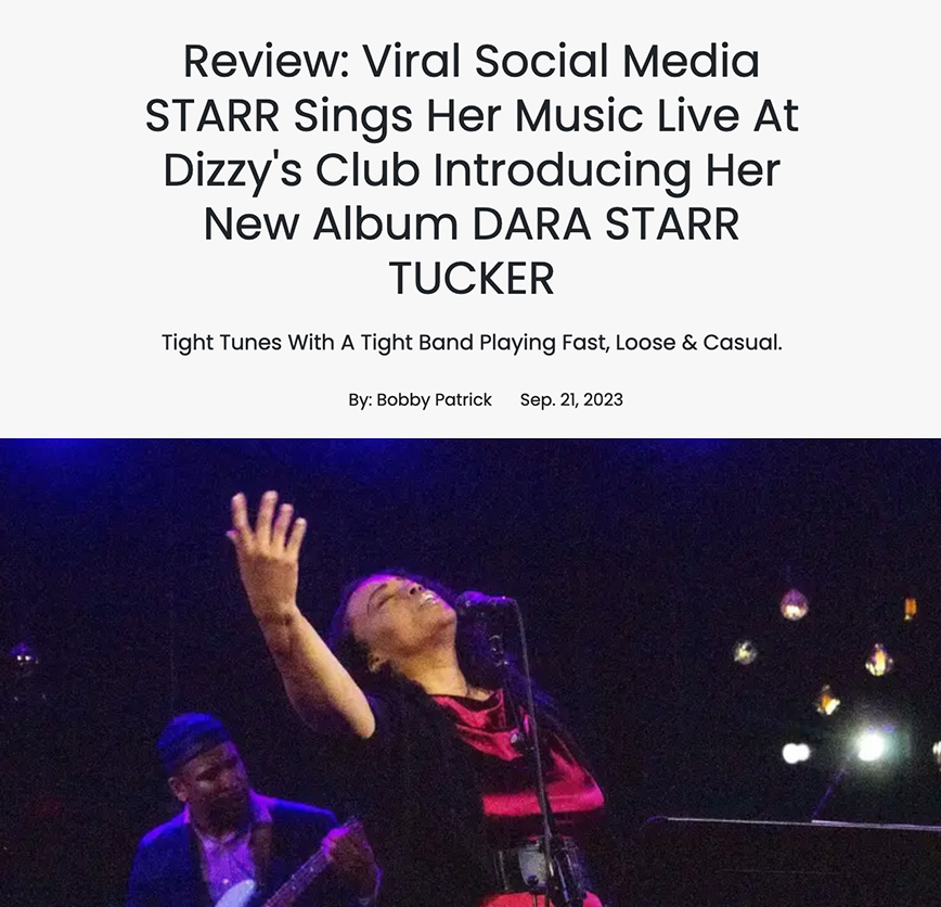 Viral Social Media STARR Sings Her Music Live at Dizzy's Club Introducing Her New Album Dara Starr Tucker (Broadway World)